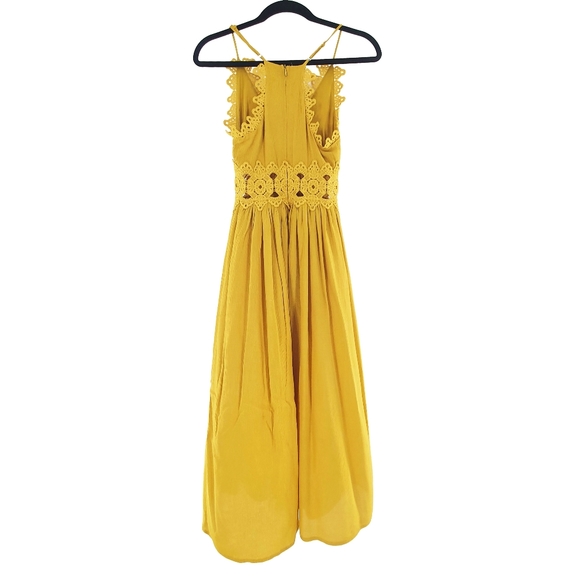 This is Love Mustard Yellow Lace Maxi Dress - Picture 5 of 10